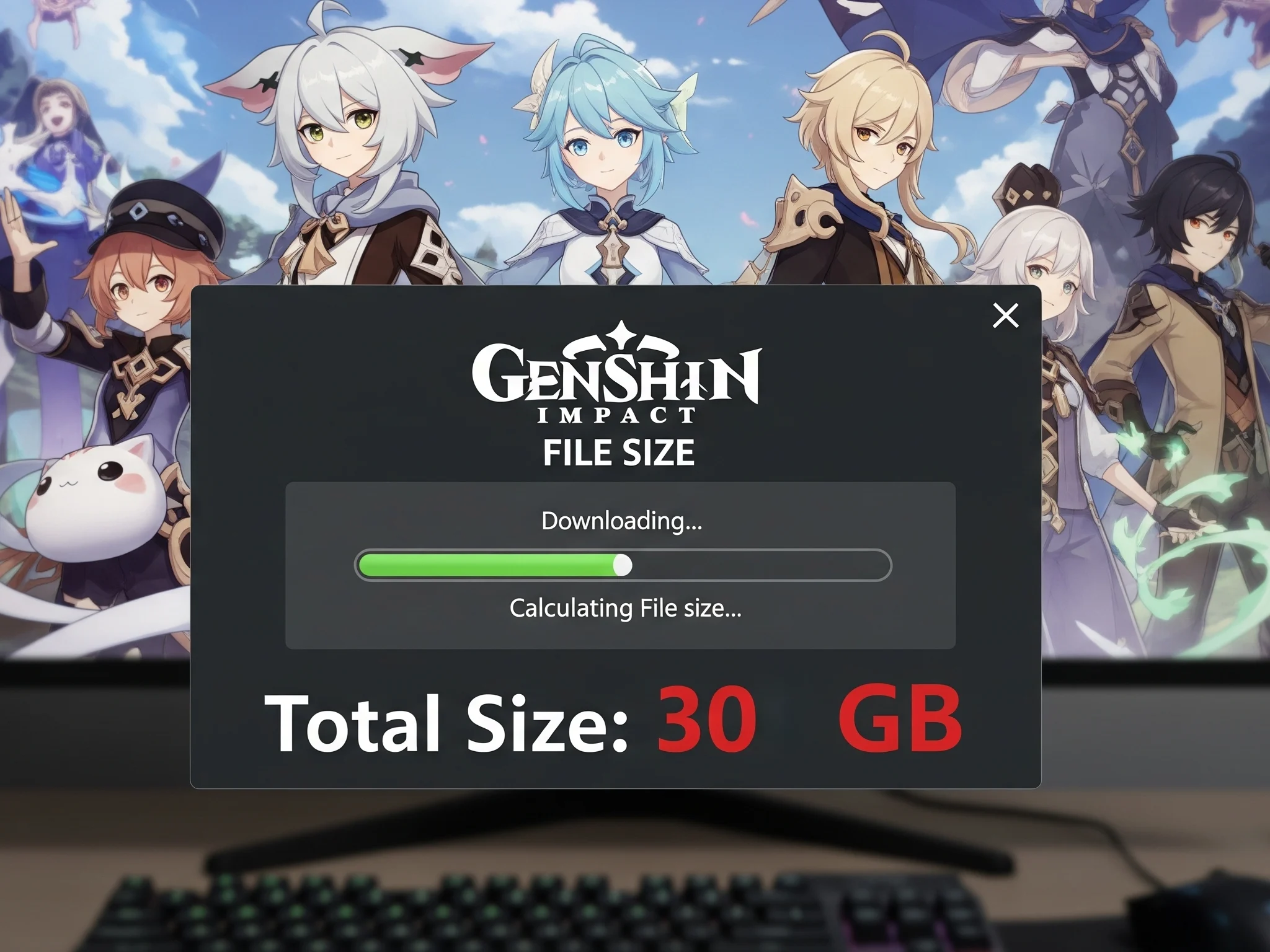 genshin impact berapa gb