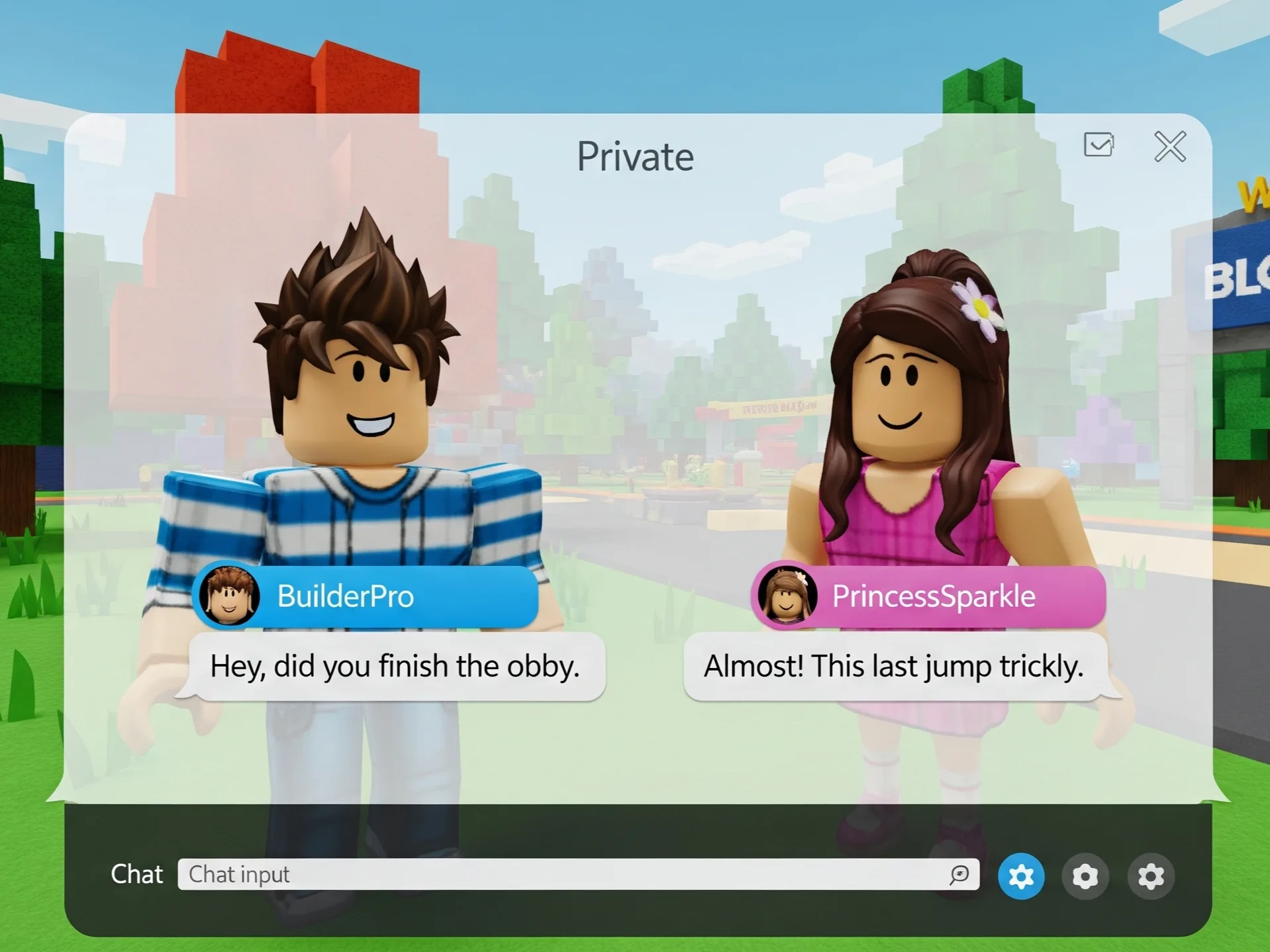 how to private chat in roblox