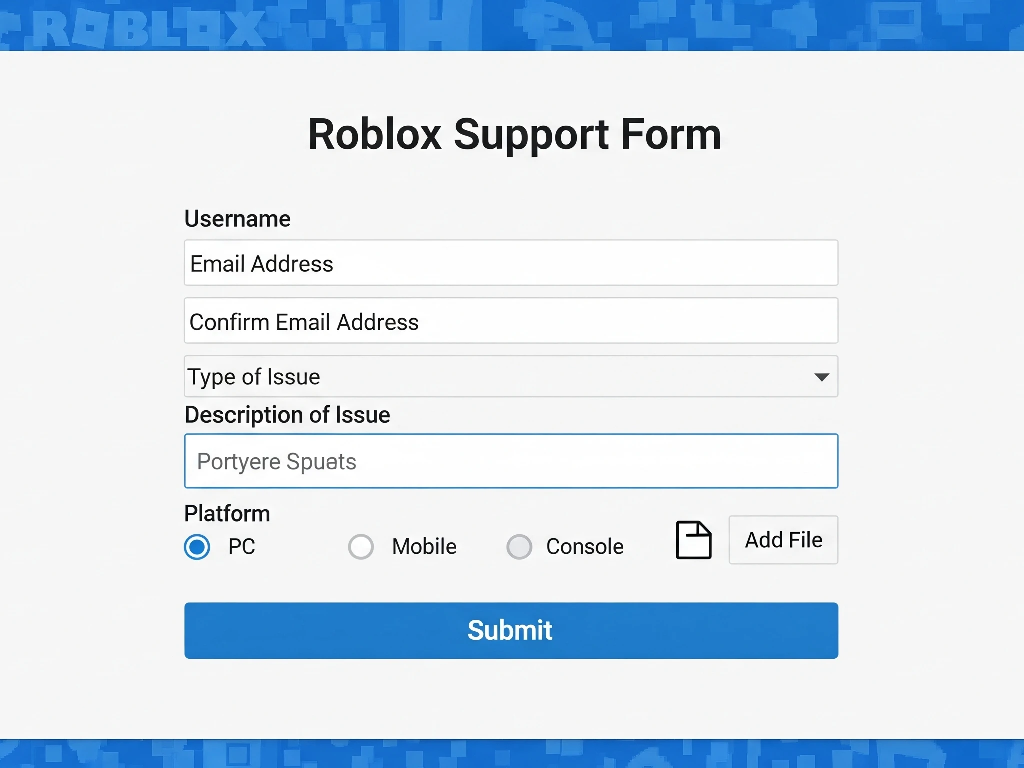 roblox support form
