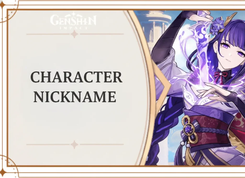 genshin impact character nickname