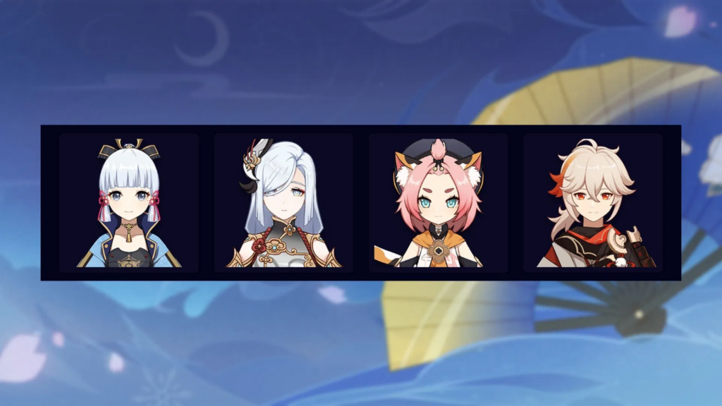 Ayaka • Shenhe • Kazuha • Diona